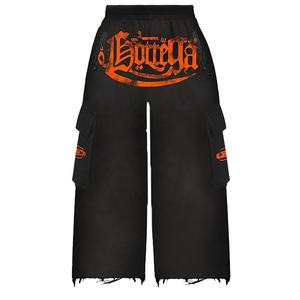 Ensemble de sweat à capuche zippé brodé unisexe vintage en détresse personnalisé poids lourd écologique coupe-vent lavé à l'acide strass - Product Image 4