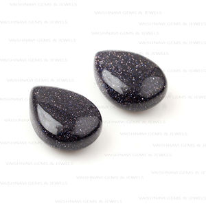 Venta al por mayor natural galaxia azul arenisca forma de pera 10x14mm briolette piedras preciosas sueltas calibrado cabujón fabricación de joyas proveedor - Product Image 2