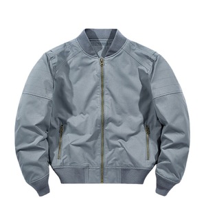 เสื้อแจ็คเก็ตบอมเบอร์แบบมีซิป รับทำโลโก้ตามสั่ง ผู้ผลิต OEM หนา กันน้ำ ผ้าไหม 100% เสื้อคลุมลำลองสำหรับฤดูหนาว ขายส่ง ปักลาย - Product Image 1