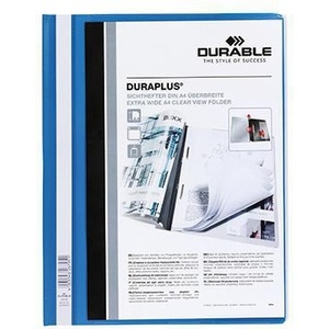 Extra Wide PVC Blue DURABLE DURAPLUS <b>A4</b> File <b>Folder</b> - Product Image 1