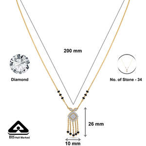 Collier Mangalsutra moderne en or et diamants Amoura Charm pour femmes - Product Image 6