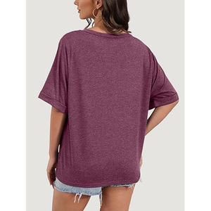 Respirant lourd t-shirts surdimensionné blanc femme Fit t-shirt femmes surdimensionné 100% coton T-Shirts pour les filles - Product Image 2