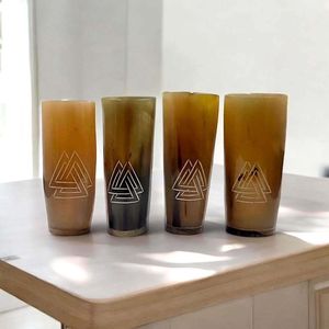 Copa Vikinga de Cuerno de Búfalo Genuino, Perfecta para Cerveza Ale y Hidromiel, Diseño Hecho a Mano por Dios y la Gracia - Product Image 4