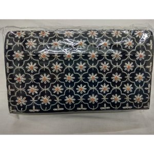 À la mode dames toile pochette sacs à main avec fermeture éclair haut mode avant Zari broderie Semi pierres précieuses perle chaîne perles décoration - Product Image 1