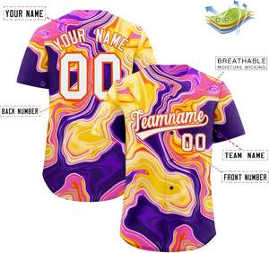 Maillots de baseball d'équipe personnalisables Production OEM avec noms imprimés Tissu sublimé pour uniformes de ligue et de pratique - Product Image 2