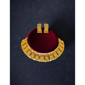 Super calidad collar pendientes conjunto con 22K chapado en oro hecho a mano las mujeres usan collar pendientes conjunto joyería - Product Image 1