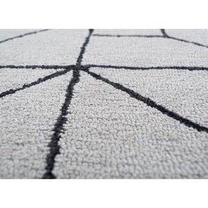 Contour Grey <b>Black</b> Hand Tufted Wool Viscose <b>Rug</b> Geometric Pattern for Home Large Rectangle 10mm Handmade for Bedroom Teen TNQ-25 - Product Image 3