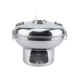 Premium Quality Stainless Steel Hot Pot Chinese Charcoal Hotpot Cooker Picnic Chafing Dish Shabu Hot Pot