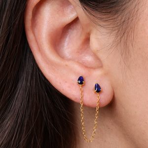 Chaîne d'oreille en saphir, accessoire pour cheveux - Product Image 2
