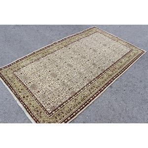 พรมวินเทจตุรกี ขนาด 4.3x7.9 ฟุต (131x242 ซม.) พรมขนสัตว์สีน้ำตาล - Product Image 2