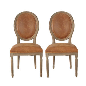 Chaises de salle à manger provinciales françaises en bois d'acajou Jepara antique Meubles de maison au design traditionnel en bois massif d'Indonésie - Product Image 2