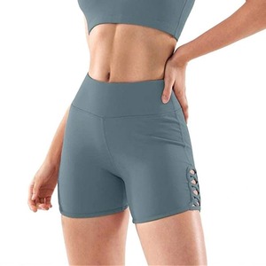 Conjunto de pantalones cortos de Yoga de cintura alta para mujer Sujetador deportivo y ropa deportiva para gimnasio Reversible y patrón sólido de talla grande - Product Image 5