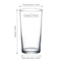 Verres personnalisés en gros avec logo, tasse à bière en verre givré de 10,5 oz pour sublimation, idéale pour jus, eau, lait
