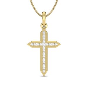 Ishi เพชร14K ทอง Christ CROSS Lab ปลูกจี้เพชร - Product Image 1
