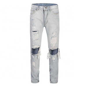 กางเกงยีนส์ผู้ชายทรงสลิมฟิต ดีไซน์ใหม่ ขาดๆ เซอร์ๆ สไตล์สตรีทแวร์ คุณภาพดีเยี่ยม ใส่สบายๆ - Product Image 6