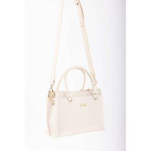 Sac flottant demi-lune en rotin beige avec broderie et logo personnalisé - Product Image 5