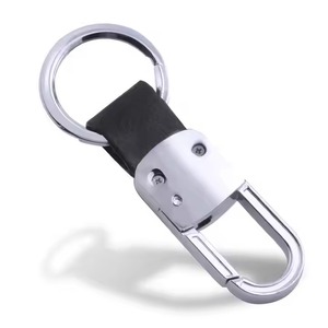 LLavero de coche de cuero de Metal para mujeres y hombres llavero con logotipo personalizado con anillos dobles Ideal para regalos promocionales - Product Image 4