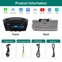 Écran IPS 8,8 pouces NOUVEAU CarPlay sans fil Android Auto Mirror Link BMW Série 3/5 E60 E90 Linux prend en charge YouTube Airplay Style OEM