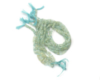 Perles Heishi en Aquamarine faites à la main, à extrémités serties, coupées à plat, composants de bijoux en pierres précieuses, 8 pouces de long, cadeau idéal pour elle