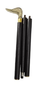 Bastón de madera con mango de pez de latón sólido victoriano antiguo, diseño de cabeza de pez Vintage, andadores únicos - Product Image 3