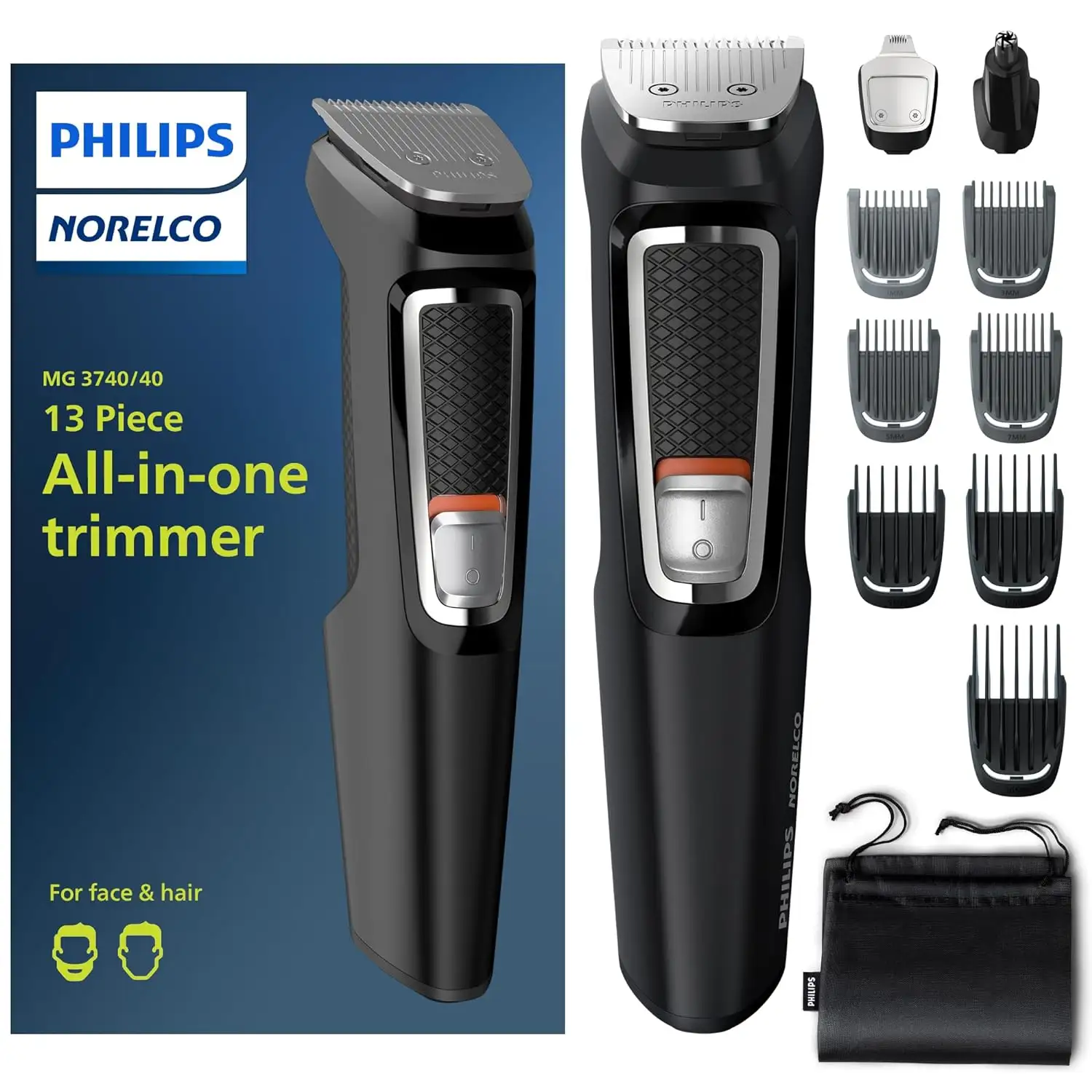 Good Price Norelco Multi Groomer All-in-One Trimmer Series 3000-13 Piece Mens Grooming Kit for Beard, Face,Nose,Ear Hair Trimmer