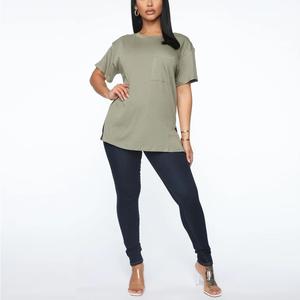 Nueva llegada, camiseta de manga corta para mujer, 180 g, 100 % algodón, cuello redondo, básica, informal, para uso diario, hecha en Bangladés - Product Image 5