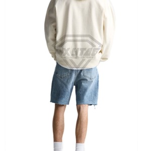 กางเกงยีนส์ขาสั้นของผู้ชายขาสั้นผ้ายีนส์ขาดตรงสไตล์สตรีทแวร์2024แฟชั่นตามสั่ง - Product Image 6