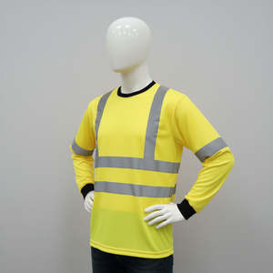 <b>Waterproof</b> Cotton Safety <b>Work</b> Shirt Short Sleeve Reflective Tape Customized Logo Wholesale Hi Vis ANSI Class 1 LED Flash shirt - Product Image 6