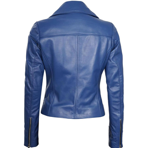 Chaquetas de cuero genuino para mujer Logotipo y diseño personalizados de alta calidad MOQ bajo Chaquetas de cuero para mujer - Product Image 3