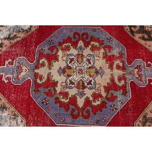 พรมวินเทจ ขนาด 3.2x5.3 ฟุต พรมโมร็อกโกสีแดง ทำจากขนสัตว์ - Product Image 5