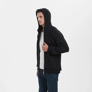 2025 Hombres Sudadera CON CAPUCHA DE VERANO Hombres sudadera Anti-Radiación Sudadera con capucha para hombres Algodón plateado Cremallera-up Color negro - Product Image 4