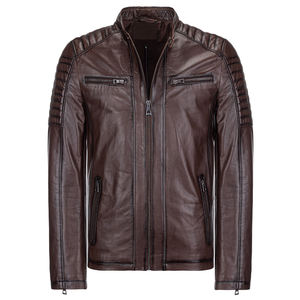Veste d'hiver en cuir véritable sur mesure pour homme, couleur unie, design classique de luxe, haute qualité, imperméable et professionnelle - Product Image 3