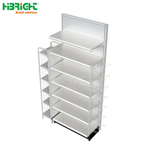 מתכתי חנות גונדולה מדף בגודל סופרמרקט שחור - Product Image 3