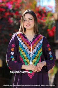 ชุดคลุมยาวพิมพ์ลายดอกไม้ทำด้วยมือสไตล์อินเดียขนาดพิเศษชุดเดรสอาบายาธรรมชาติยาวถึงพื้นสำหรับฤดูหนาว - Product Image 3