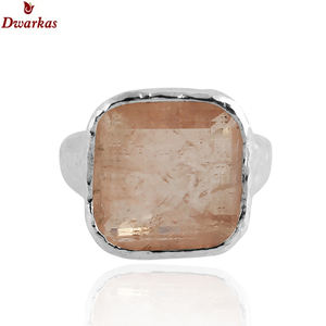 High Quality 925 Sterling Silver Hammer Ring Trending Caramel <b>Quartz</b> Gemstone Adjustable Bezel Setting Classic Style for Party - Product Image 3