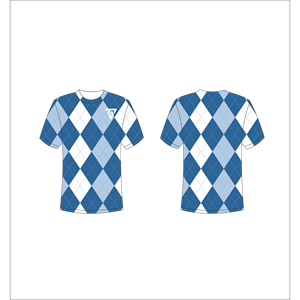 Camiseta de Hombre con Patrón Argyle Azul, Manga Corta, Cuello Redondo, Corte Regular, Ropa Casual, Trackstar OEM, Marca Privada TSI-G05-P0710 - Product Image 1