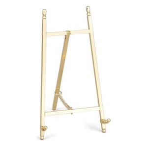 Présentoir sur pied réglable en métal doré antique Chevalet extra large à défilement Chevalet de présentation de mariage de fabrication indienne - Product Image 5