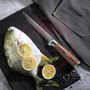 Couteau à désosser à filet de Chef damas fait à la main de haute qualité manche en bois couteau de Chef de cuisine \ couteaux personnalisés - Product Image 5