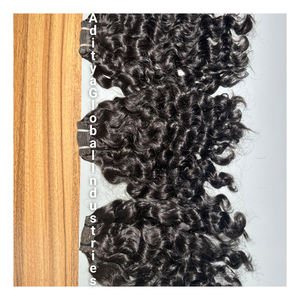 Venta al por mayor 100% Raw Bulk Indian Remy Hair Weaving Bundle Natural Curly 100% Virgin Hair Cutticles Aligned Unprocessed - Product Image 2