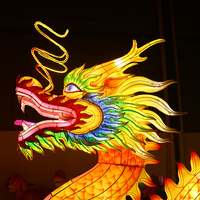 Allumez illuminez la lanterne chinoise traditionnelle de Loong de dragon pour le festival d'événement