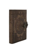 Cuaderno de Viaje Retro Vintage, Tapa de Cuero Repujado, Diario sin Líneas, Cierre con Candado, Encuadernación Cosida a Caballete, para Acuarelas, 120 Páginas, Regalo
