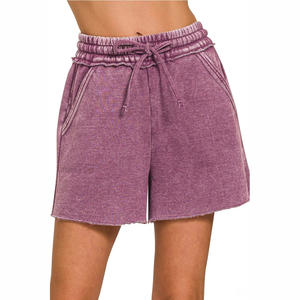 2026กางเกงขาสั้นผ้าฟลีซปักสีพื้นผ้าคอตตอนสีพื้นสำหรับกลางแจ้งผ้าฟลีซ100% ไม่ซีดแสงแดดแนววินเทจผ้ายีนส์สำหรับผู้ชาย - Product Image 3