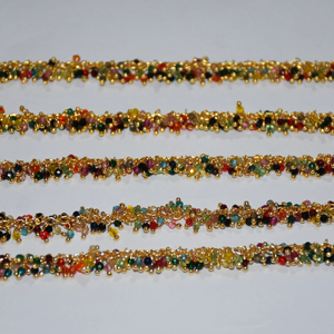Chaîne de chapelet de perles Hydro de quartz multiples enveloppées de fil plaqué or de qualité supérieure, chaîne de perles de chapelet épais pour la recherche de bijoux - Product Image 2