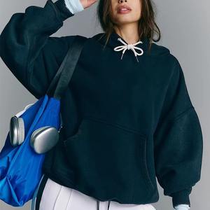 Sudadera con capucha informal de gran tamaño para mujeres y hombres, ropa de calle personalizable Unisex, sudadera de peso pesado con tela de algodón suave - Product Image 5