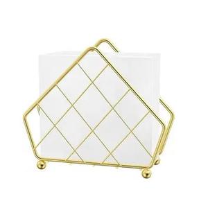 Porte-serviettes en métal en fer de conception simple fini noir pour les décorations de table à manger à la maison porte-serviettes faits à la main - Product Image 3