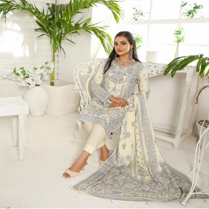 Bin Hameed Mujer Lana de melocotón 3 piezas Salwar Kameez Bellamente diseñado Uso diario Disponible Varios tamaños Indio paquistaní - Product Image 4