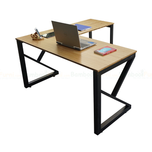 BFKB009-KBamboo L-Shaped 140x150cm Computer <b>Desk</b> with Assembled Legs - Product Image 1