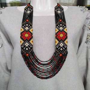 Collier ras du cou à la mode en perles de pierres précieuses noires pour femmes filles tenue quotidienne fiançailles de fête - Product Image 1