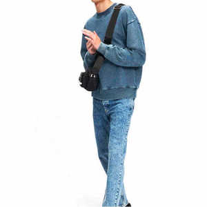Recién llegado, ropa de invierno para hombre, sudadera con lavado ácido, diseño de tendencia superior, sudadera de manga larga con cuello redondo y lavado ácido para hombre - Product Image 3