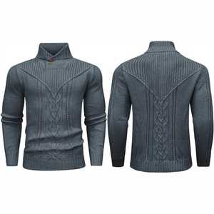 Vente en gros Pull de couleur unie High Street Pulls décontractés en polyester pour hommes - Product Image 1